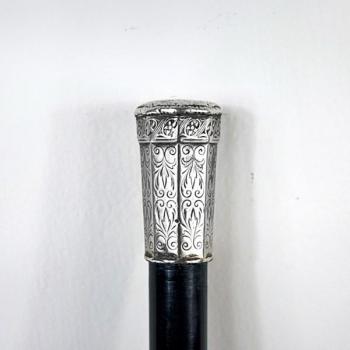 Decorated Walking Stick - wood, silver - 1910
